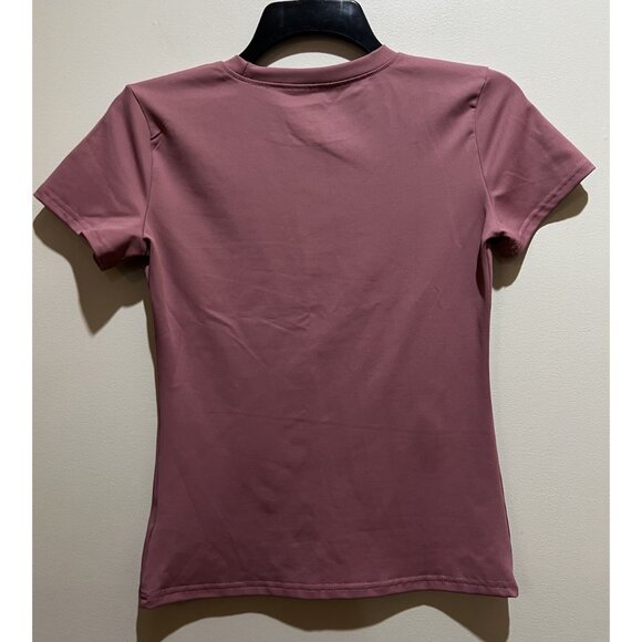 Lot of 2 Loovoo Workout Athletic Compression Dry Fit Yoga Gym Basic Tops ~ Small - Picture 6 of 10